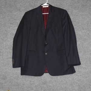 John W Nordstrom Blazer Mens 42R Navy Blue Wool Sport Coat Made in Canada